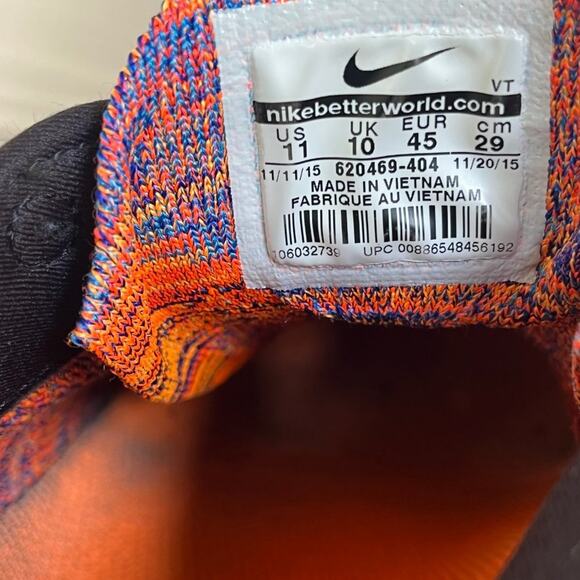 Nike men's Air Max Flyknit Blue Concord Crimson Sneakers Sz 11 Style 620469-404 - Picture 10 of 10